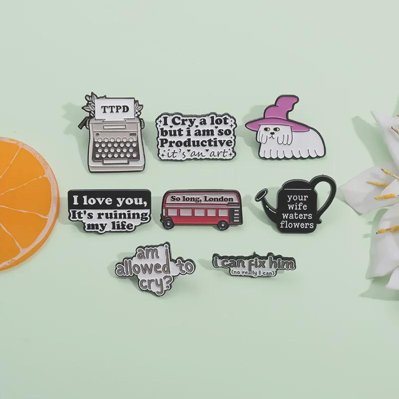 Χαριτωμένη Καρφίτσα με Αποφθέγματα Κινουμένων Σχεδίων: Μεταλλικό Καρφιτσάκι από Κράμα για Σακίδια Πλάτης