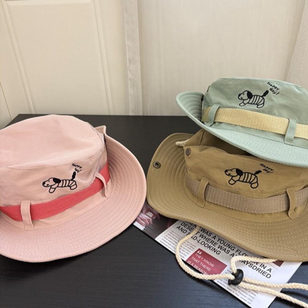 Y2K Puppy Bucket Hat Visor Sunscreen Fisherman Hat Fashion Western Cowboy Hat Outdoor