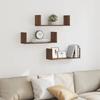 VidaXL Wall Shelves 3pcs Brown Oak 58x18x18cm Engineered Wood 853287