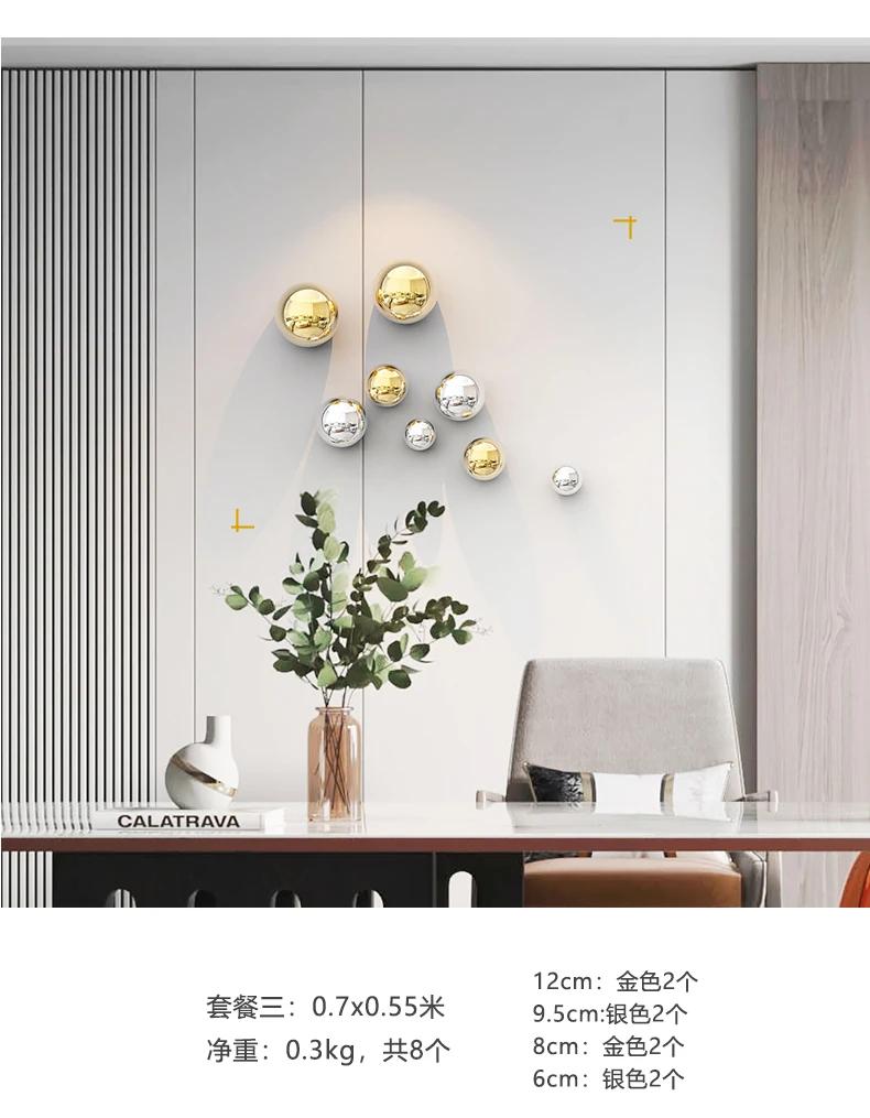 Hotel Wall Hanging Art Decor Living Room Wall Home Accessories Nordic Imitation Stainless Steel Plastic Decor Wall Hanging Ball
