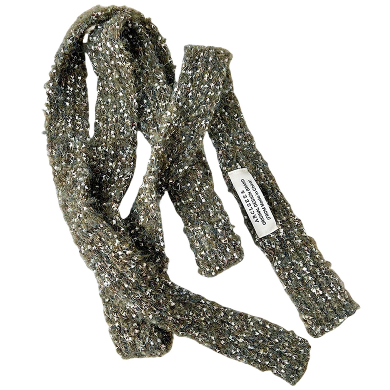 

В язаний чокер-шарф для жінок Шарфи для сумок Шарфи на шию Подарунки для дівчат Ремінь Краватка Шарф на шию Прикраса для сумки темно-сірий колір