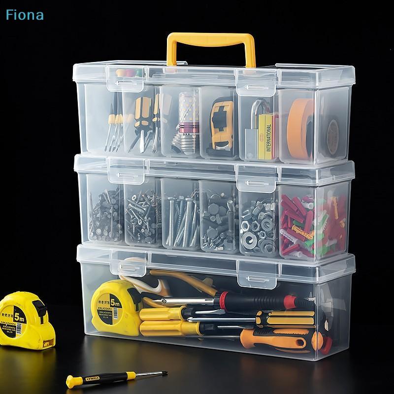 Plastic Hardware Storage Box with 6 Small Compartments, Clear Tool Organizer Case for Screws, Nuts and Bolts