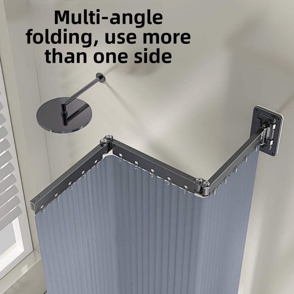 Opvouwbare Badkamer Divider Zonder Boren Waterdicht Nat-Droog Scheiding Douchegordijn Legering Rail Douche Afscheiding Benodigdheden