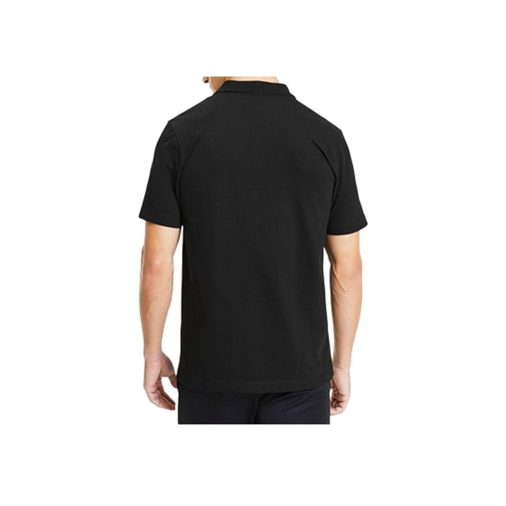 Puma Logo Loose Fit Short Sleeve Polo Shirt Men Tops Black 656978-03