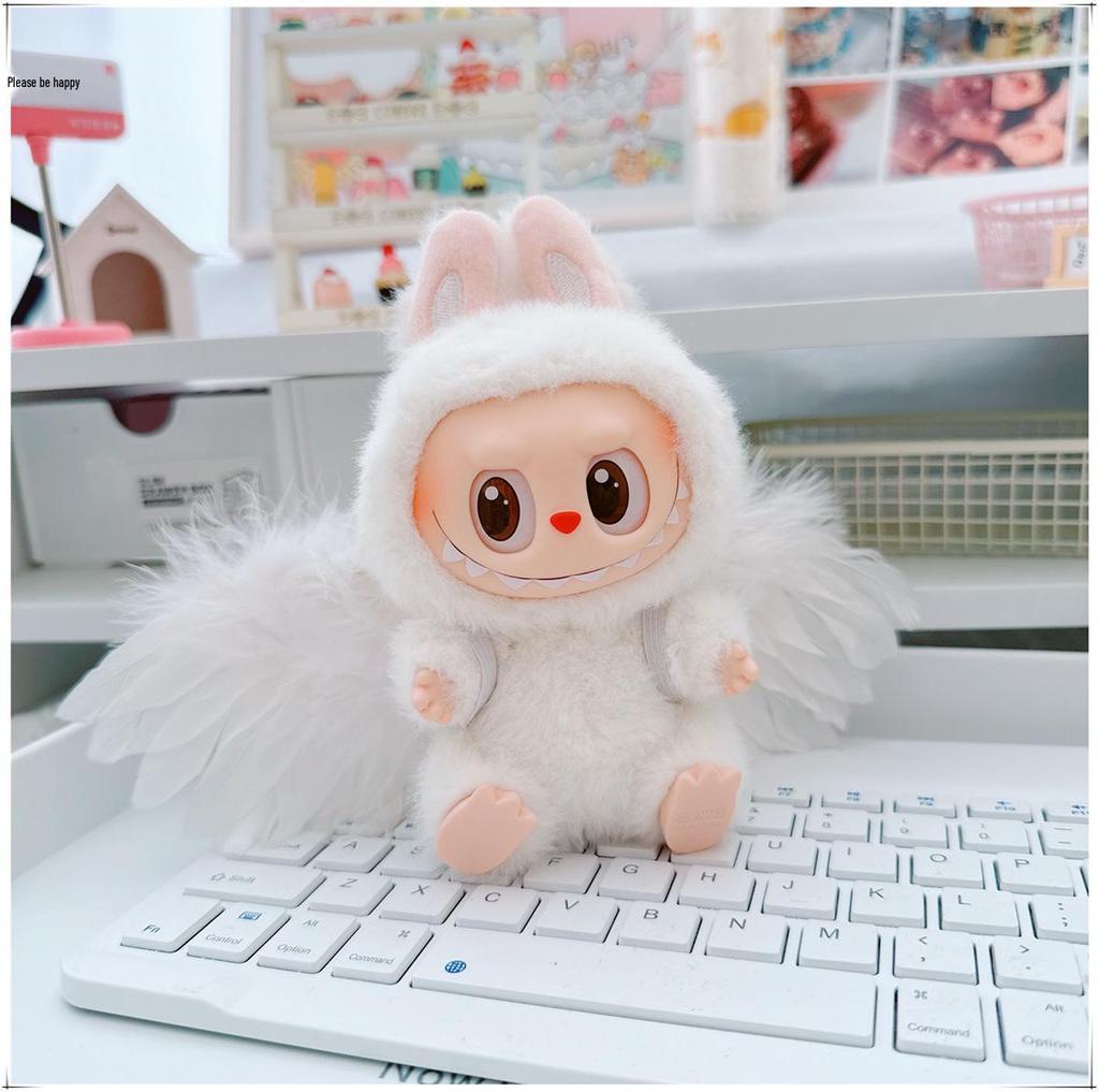 First, Second, and Third Generation Labubu Doll Clothes & Accessories Set: Includes 17cm and 10cm Doll Clothes, Crossbody Bag, and Hair Clip.