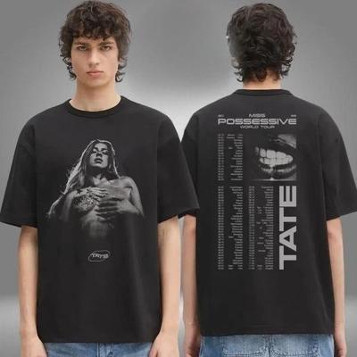 Nuovo!!! Merchandising di Tate McRae Evento Miss Possessive World Tour 2025 Lusso di fascia alta a 2 lati È per uomini e donne Top Y2k