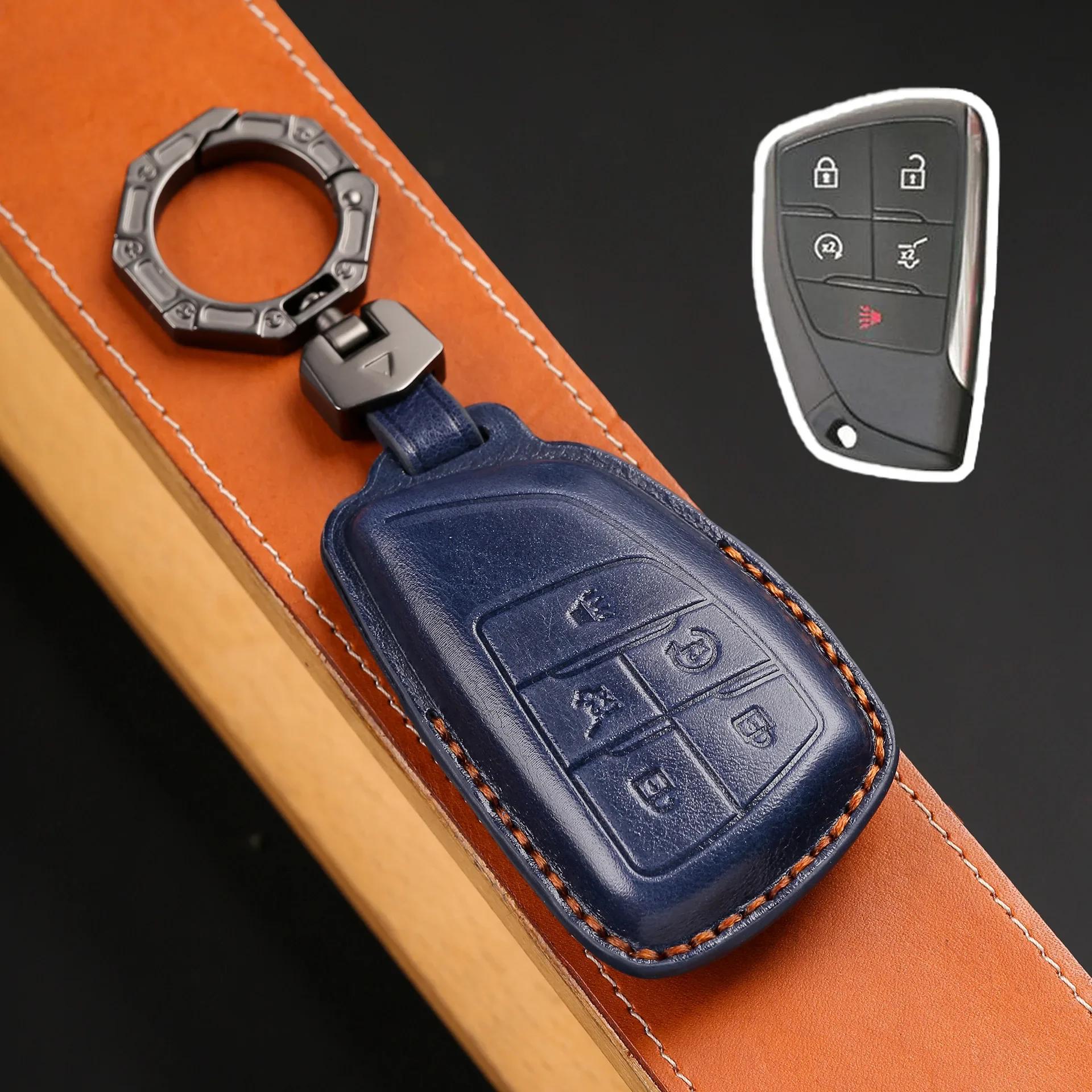 

Leatehr Car Key Case Cover For Gmc Yukon Sierra At4 For Buick Envision S Plus Avenir Chevrolet Suburban Tahoe Accessories