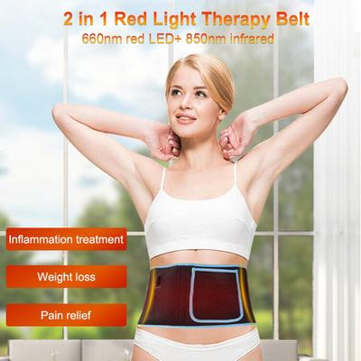 Roter und infraroter LED-Lichttherapiegürtel, 850 nm, 660 nm, Rückenschmerzlinderungsgürtel, Gewichtsverlustgerät, Taillenwärmekissen-Massagegerät