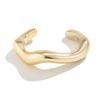 Fashion Irregular Cuff Bracelets for Women Vintage Exaggerated Gold Silver Color Glossy Plastic Open Bangle Female Jewelry Gift