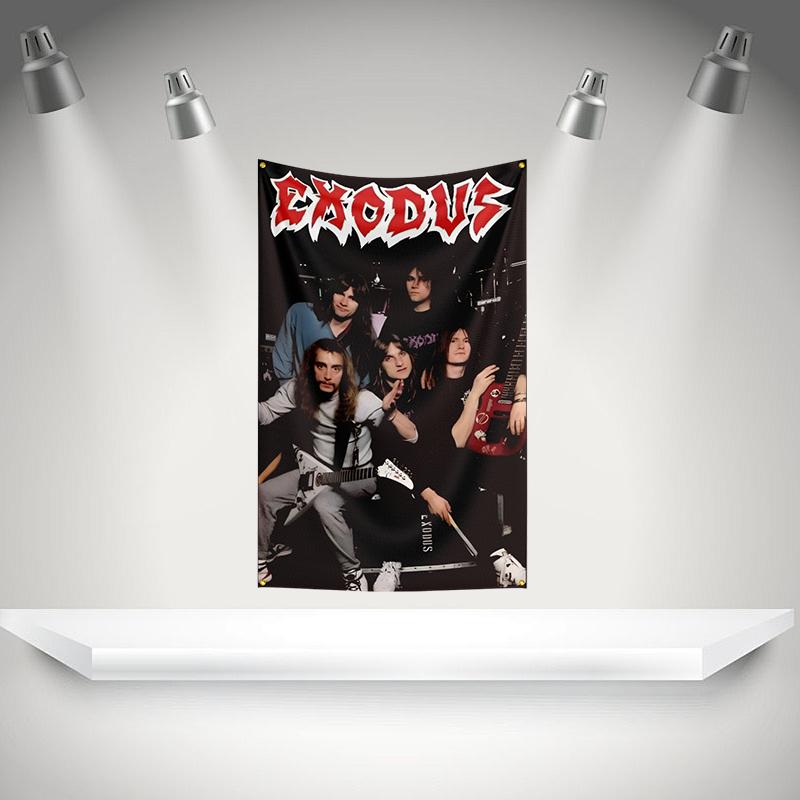 E-Exoduss Flag Rock Music Band Banner HD Printing Tapestry Exhibition, Music Band Fans, Garage Decor