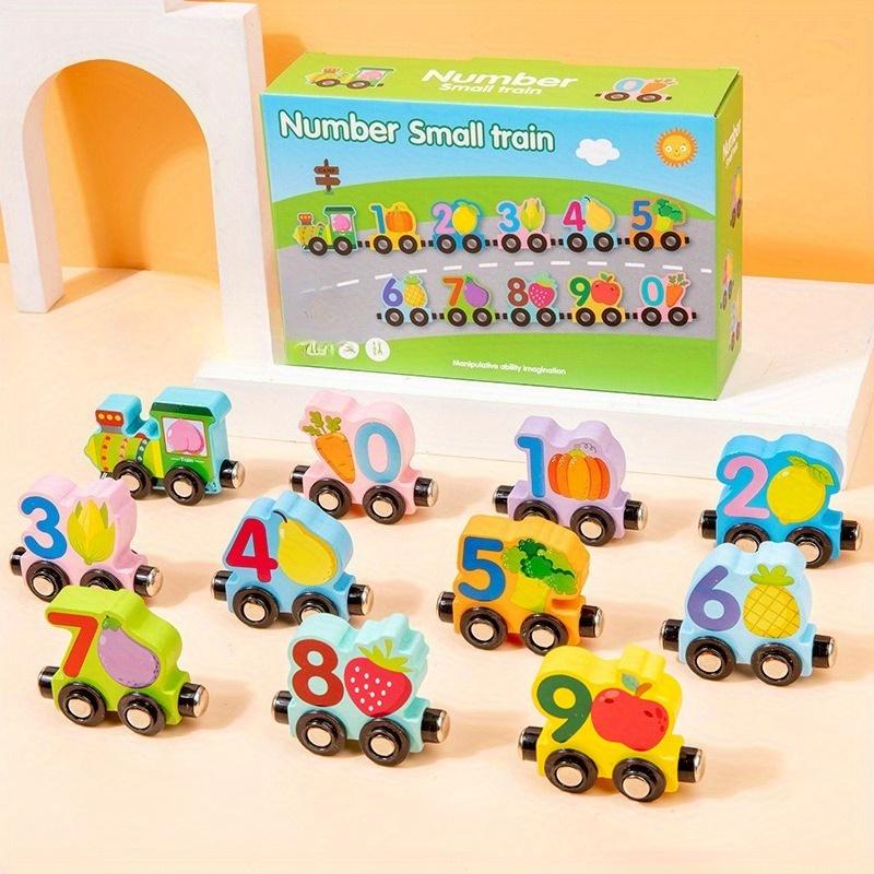 Wooden Magnetic Train Puzzle Set: Colorful Cartoon Design, Enhances Early Learning and Cognitive Skills