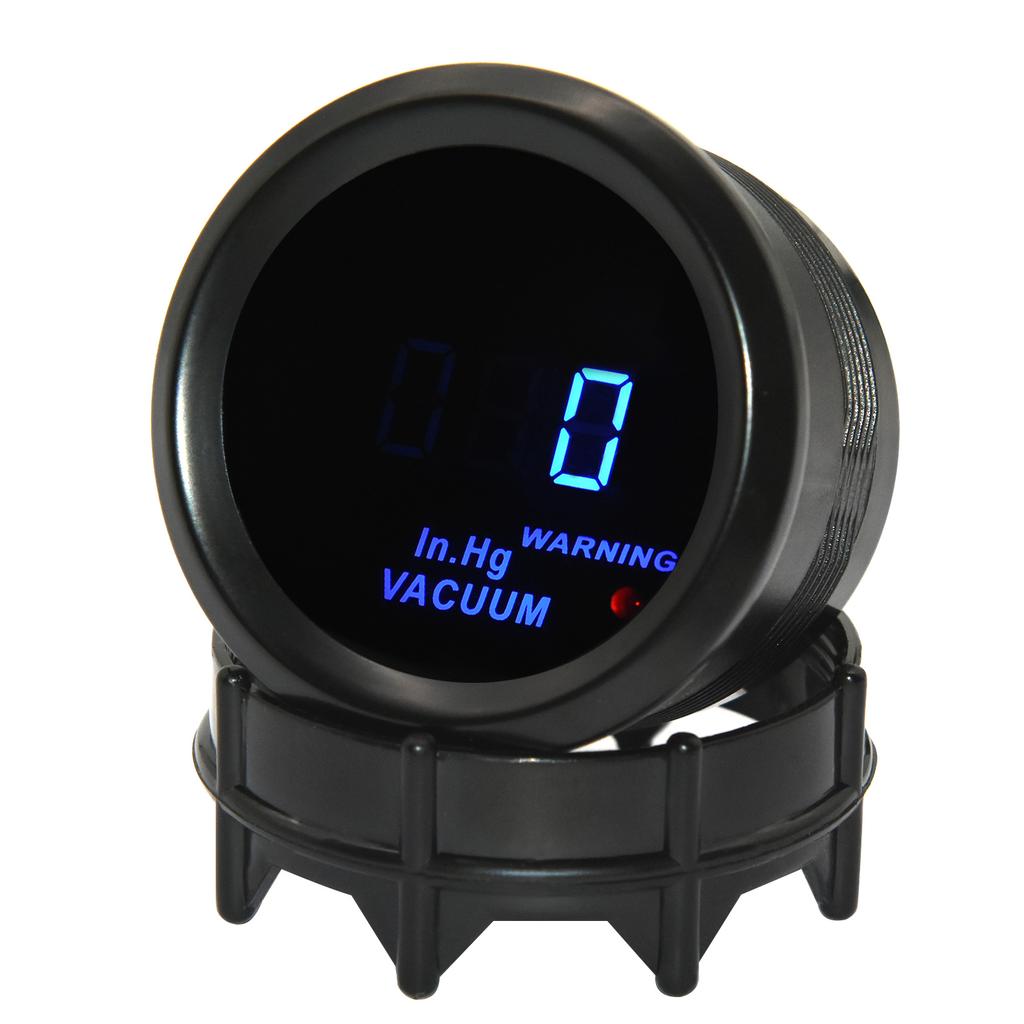 2" 52mm Blue LED Digital Car Gauge Universal For Gasoline Motor Vacuum Gauge Auto Car Vacuum Meter With Warning Light 12V