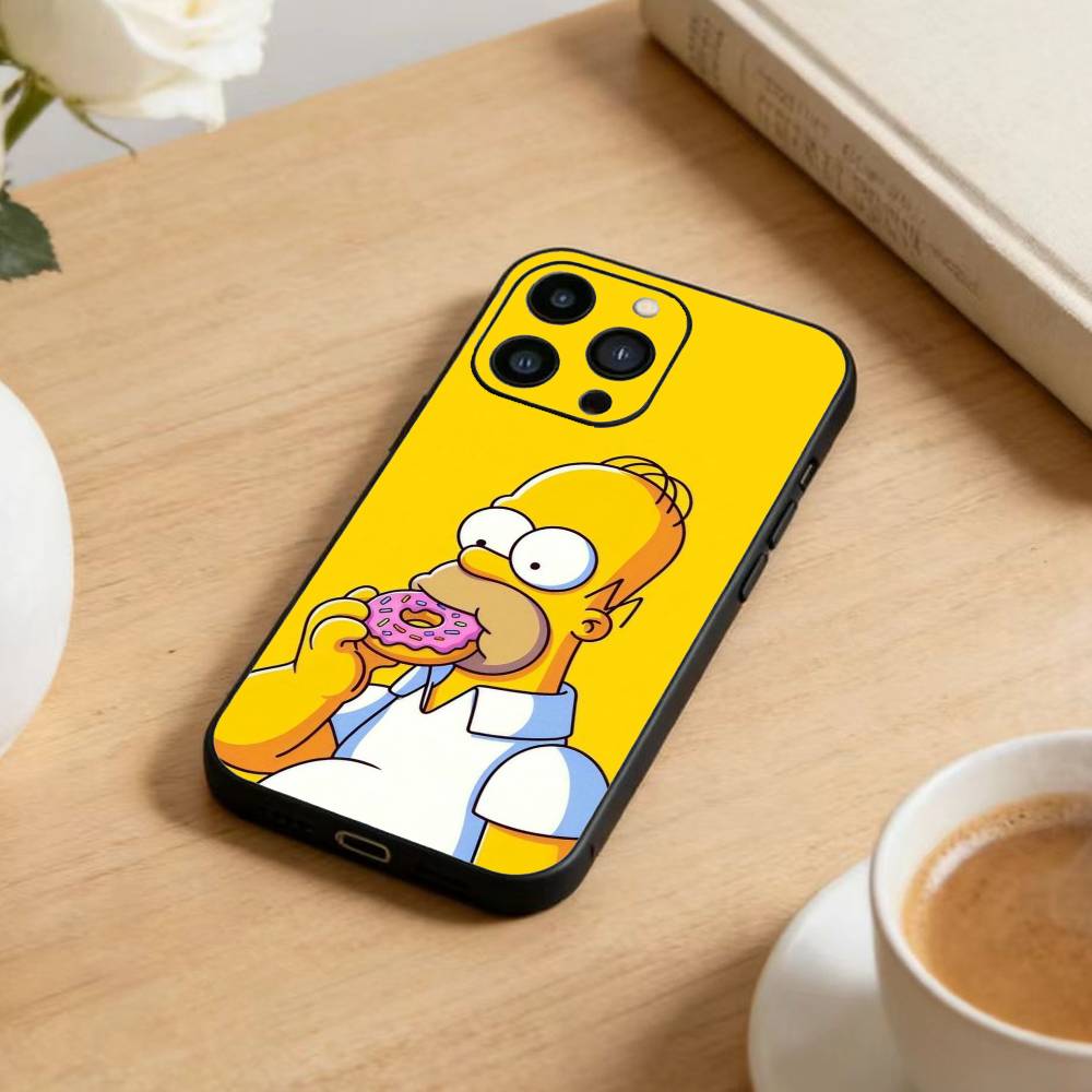 Anime T-The S-Simpsons-s  Phone Case For iPhone 17 16 15 14 13 12 Max Plus Silicone Black Cover