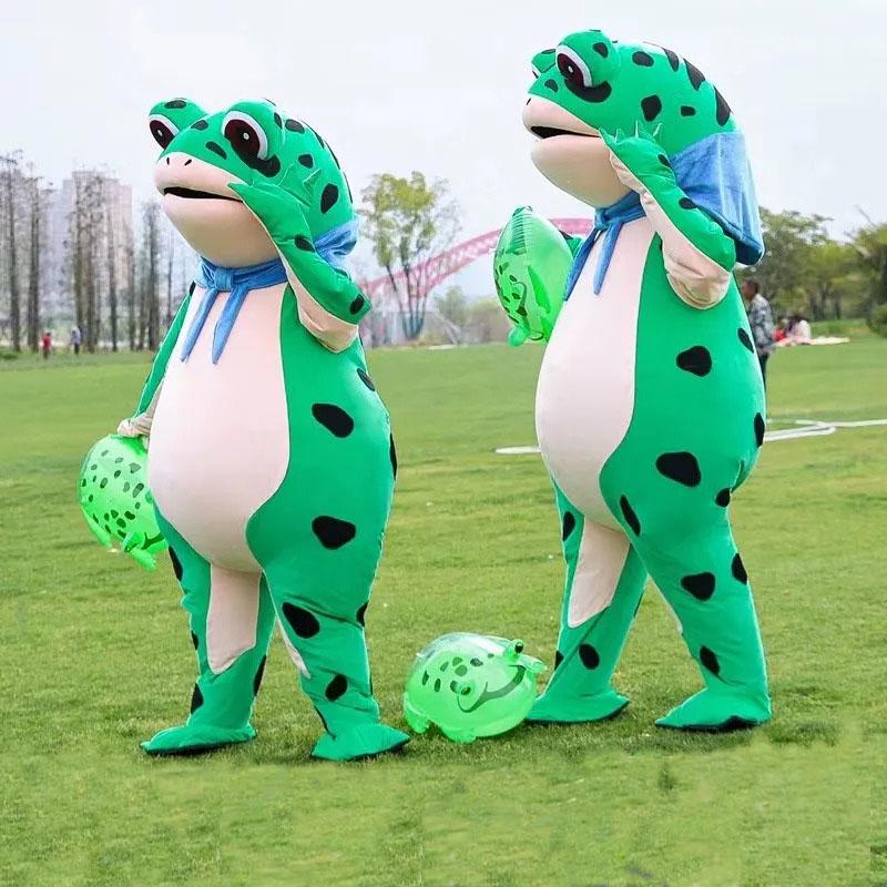Huluwa Inflatable Frog Cartoon Mascot Costume - Toad Spirit Doll Outfit