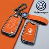 Valve Stems Caps For VOLKSWAGEN VW New Zinc Alloy Leather Car Remote Key Case Cover Protector Holder Shell For VW Volkswagen Gol GB31