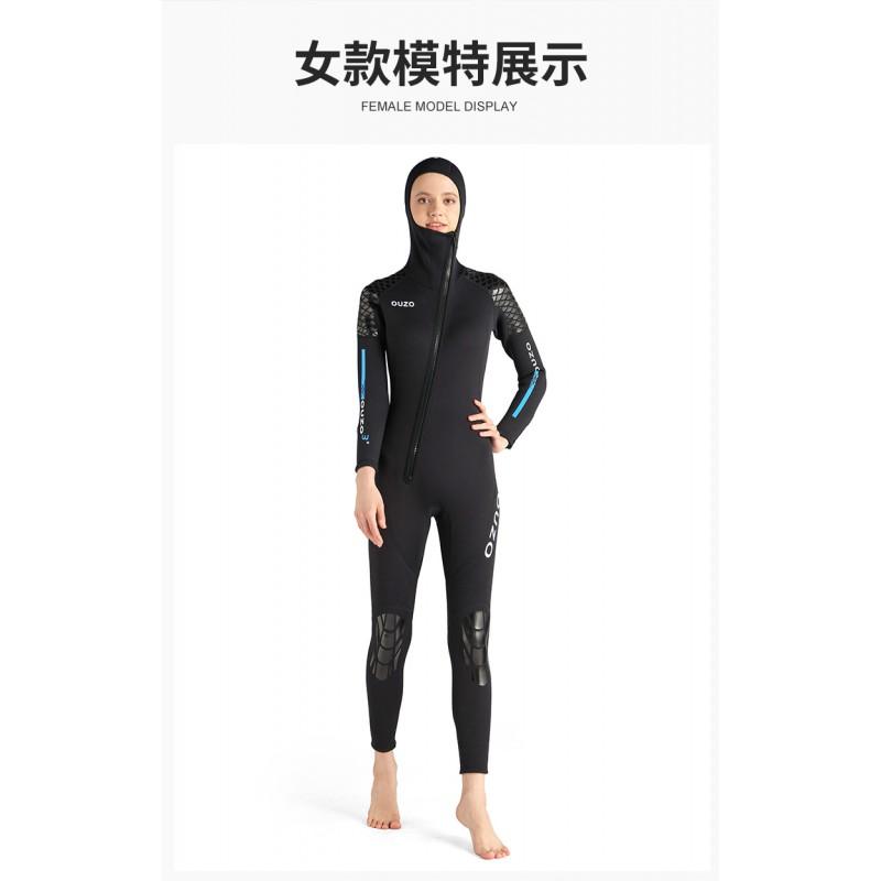 3mm Neopren Neoprenanzug Herren Damen Ganzkörper Langarm Mit Kapuze Tauchen Surfen Schnorcheln Badeanzug Warmwasser-Sportausrüstung