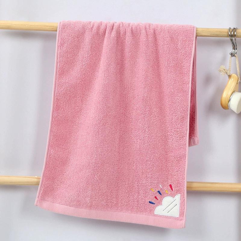 

Embroidered bamboo fiber cloud towel thickened water absorption soft face towel soft water absorption 74*34 розовый