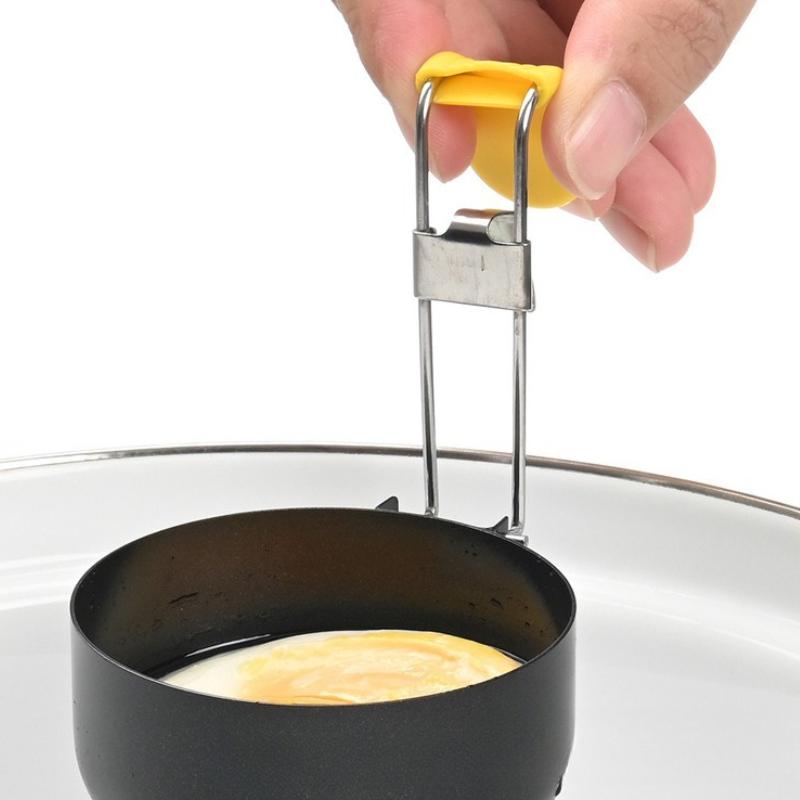1PC Foldable Non Stick Anti Scald Hanging Ear Type Egg Boiler, Household Soft Boiled Egg Cooking Mold, Kitchen Egg Spoon