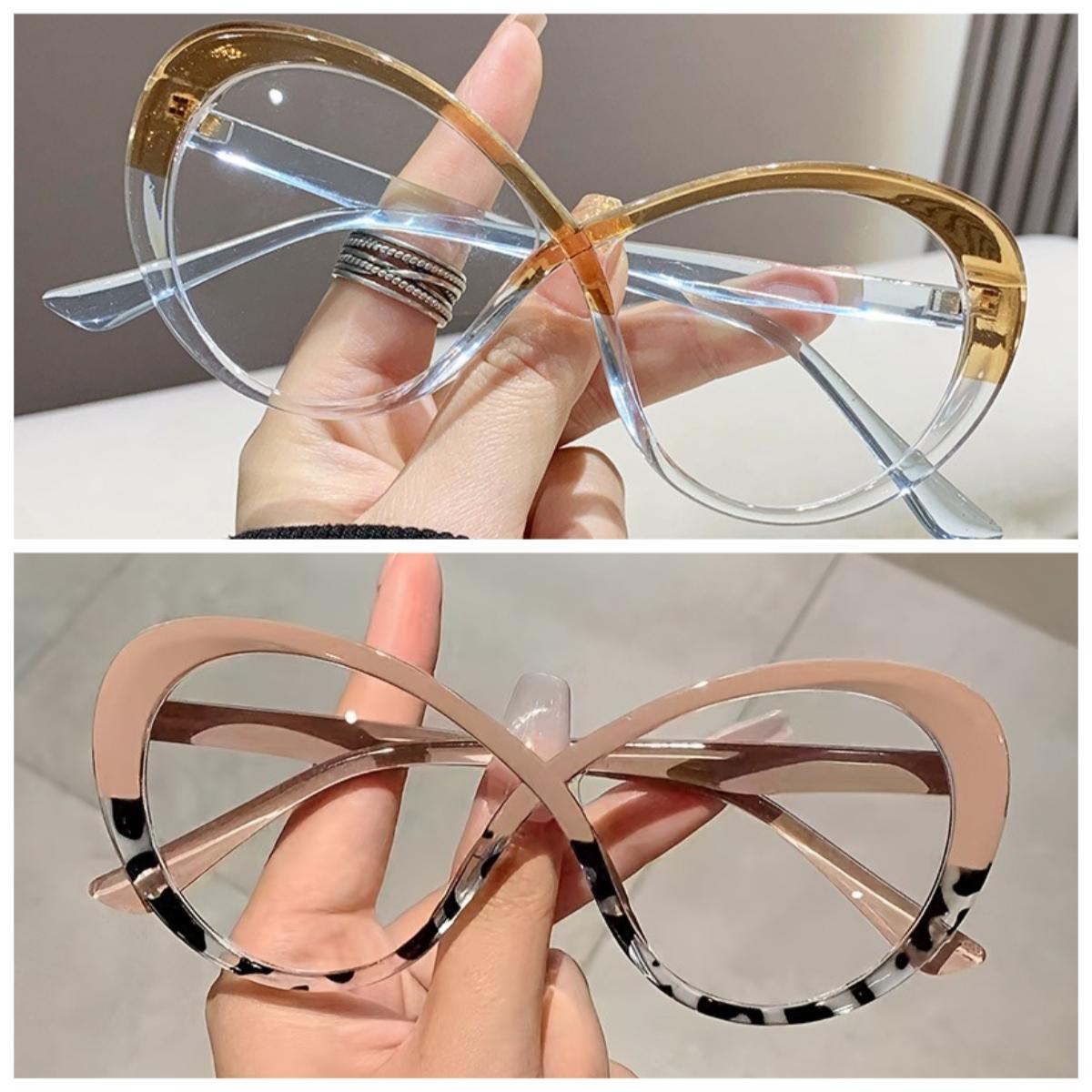 

2pcs New vintage reading glasses for women s fashion ultra light anti blue light high-definition European and American fashion