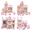 Wooden master building block children's early education mosaic house model assembly colorful house toys