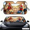 Floral Shirt Rooster Sun Visor Portable Car Front Windshield Sun Curtain Heat Insulation Auto Sun Protection Accessory