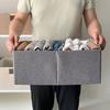 Sturdy Fabric Storage Bin With Reinforced Bottom Wooden Handles for Bedroom Office