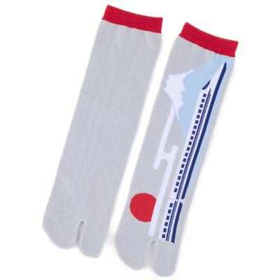 Noren Tabi Socks for Men and Women Fuji Tabi Socks for One Size Fits Made In Japan with Nara Crew Japanese Pattern (Japanorama/Mount Gray) Two-Toe