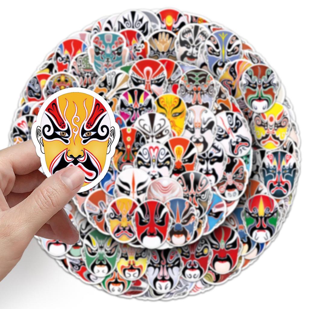Peking Opera Style Face Painting Stickers: 120 Traditional Chinese Waterproof Decals for DIY Decoration On Water Bottles and Suitcases