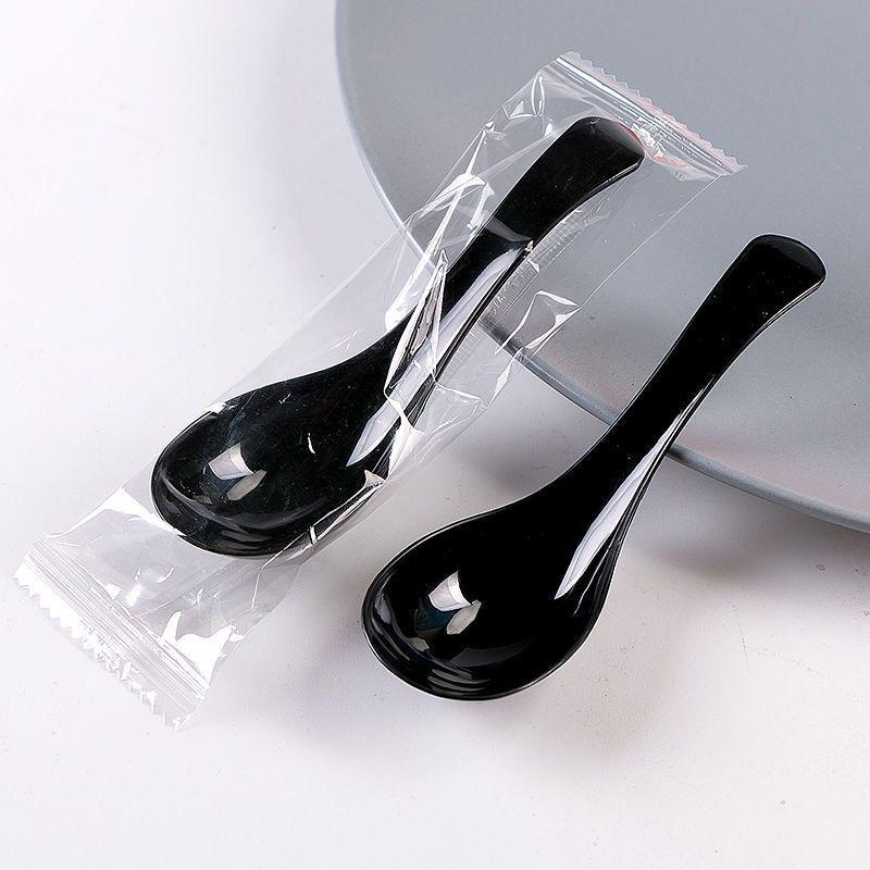 Crystal Clear Disposable Plastic Spoon - Thickened, Hardened, Individually Packaged for Porridge and Soup Takeaway