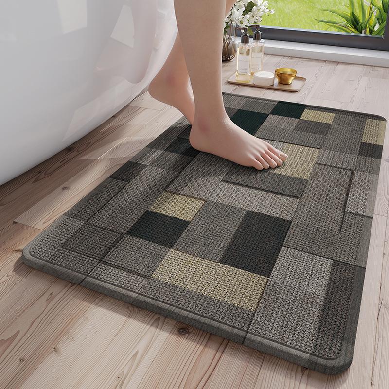 Bio-Leinen Badematte & Badezimmerteppich, Duschvorleger mit rutschfester Gummiunterseite, Schnell absorbierend, Umweltfreundlich für Badezimmer