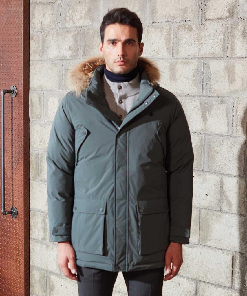 Bhpoloclub Men'S Winter Real Raccoon Duck Down Jp805