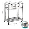 Stainless Steel Kitchen Utility Cart with Knife Rack