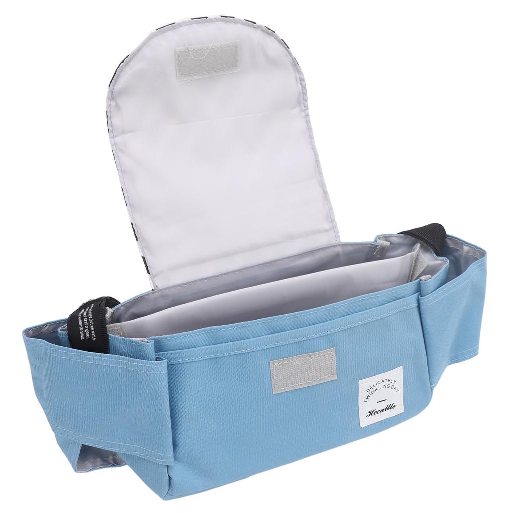 Universal Stroller Organizer with Cup Holders Polyester Waterproof Stroller Storage Bag Attachment for Phone