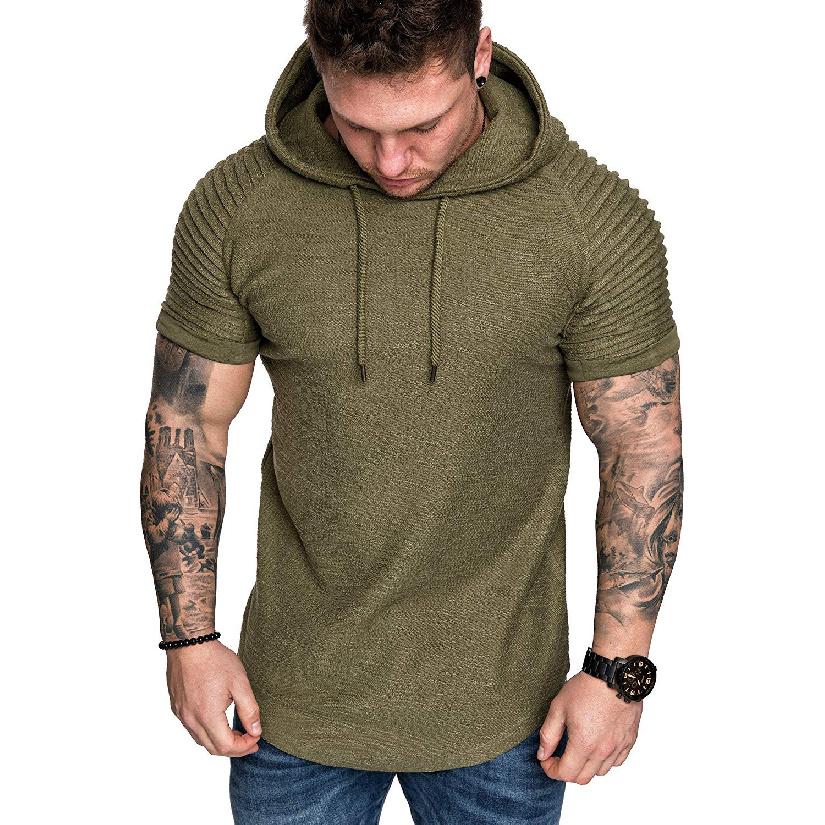 Men'S Sports Work Base Daily Wear T-Shirt Summer Men'S Solid Color Slim Fit Casual T-Shirt Short Sleeved Top