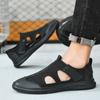 Lightweight Men Sandals Wearable Anti-slip Deodorant Baotou Beach Genuine Leather Casual Sandals Youth Latest Trend Casual Flats