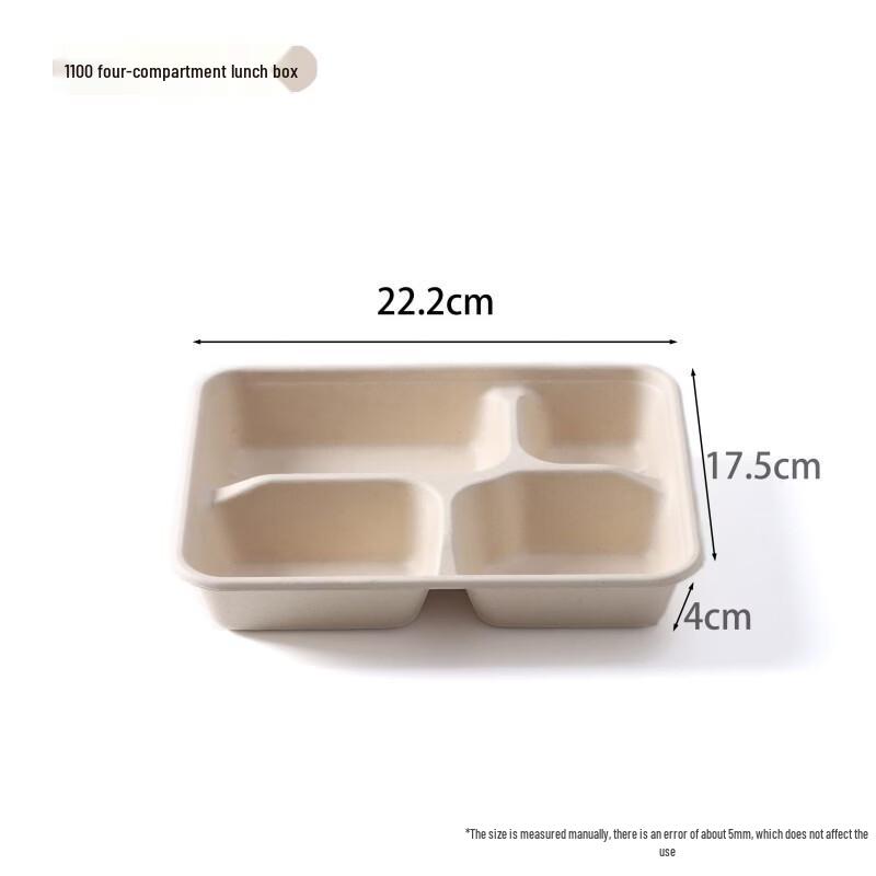 Disposable Bagasse Pulp Divided Meal Box