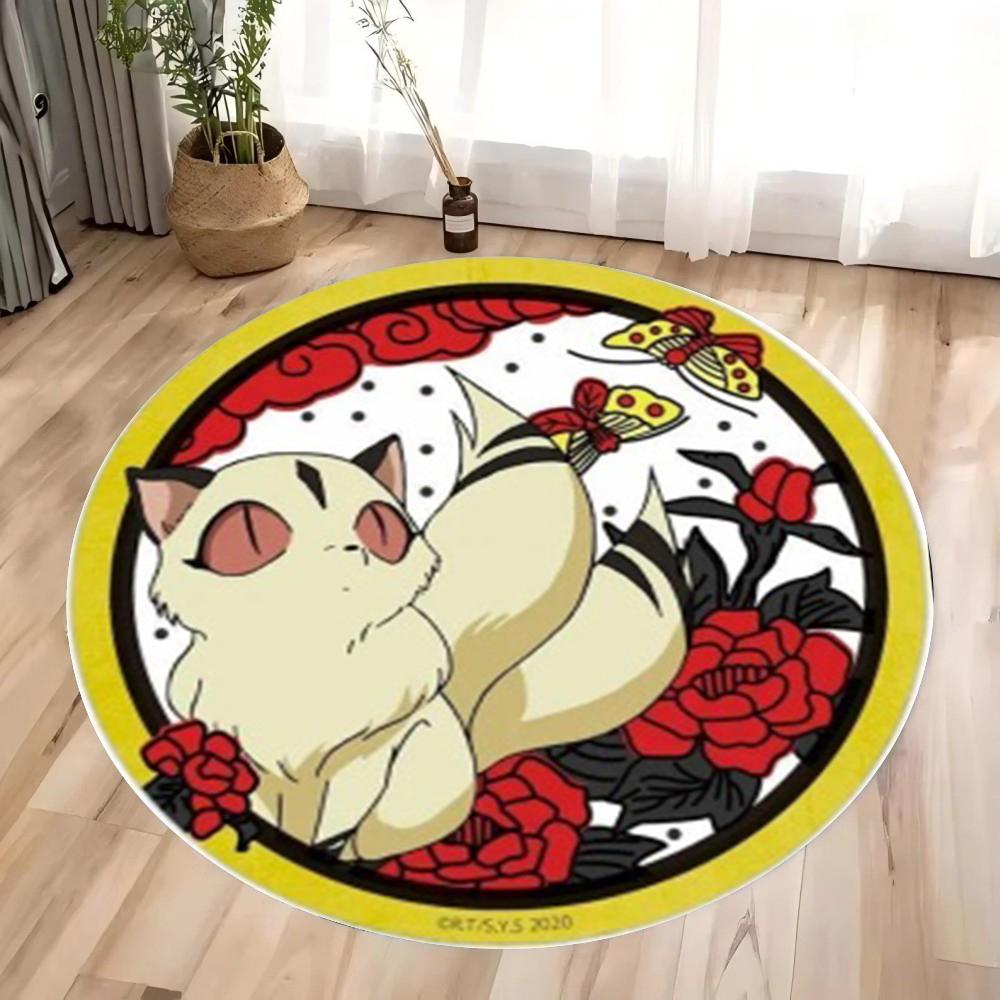 Pokemon Elves Round Rug for Living Room Sofa Decor Bedside Soft Rug Hanging Basket Nonsilp Mat Game Room Chair Floor Mat