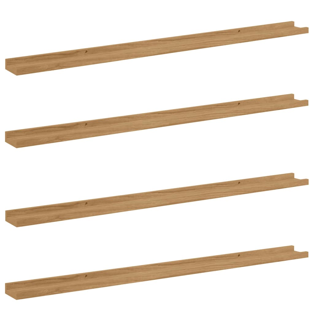 Wall Shelf with Shelf 4 pcs Brown 115 x 9 x 3 cm Particleboard