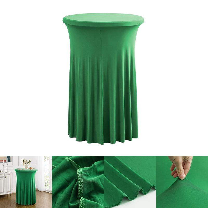 60/70/80cm Cocktail Table Skirts Stretch Spandex Fitted Tablecloths Wrinkle-Resistant Washable for Weddings Parties Banquets