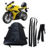 Motorrad Rücksitztasche mit verstellbarem Riemen Geeignet für Helme Aufbewahrungshalter Rucksack Erweiterbar Reise-Essential