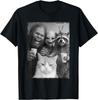 Cat Selfie with Bigfoot, Alien & Racoon | Funny Cat T-Shirt Unisex T-Shirt