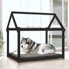 822221 vidaXL Lit pour chien Noir 111x80x100 cm Bois de pin solide