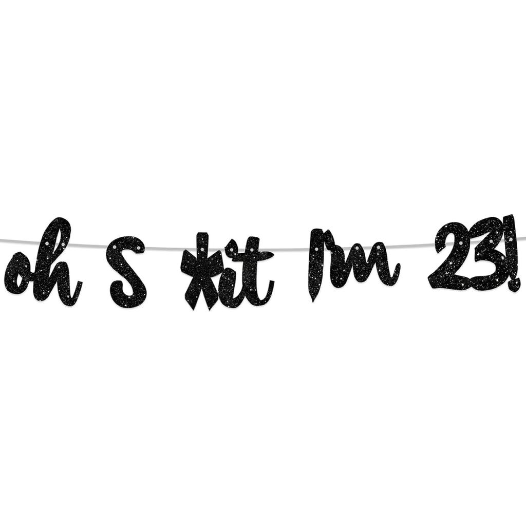 Oh I’m 30! Banner Backdrop Glitter Black Hallo Thirty Cheers to 30 Years Old Theme Decor for Man Woman Happy 30th Birthday Party Photo Studio Prop