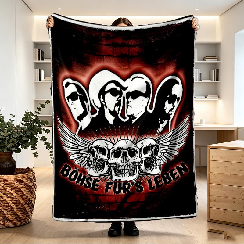 Bohse Onkelz Print Blanket - Soft & Comfortable, for Bedroom, Travel, Sofa, Home Decoration - Birthday Christmas Gift for Friend