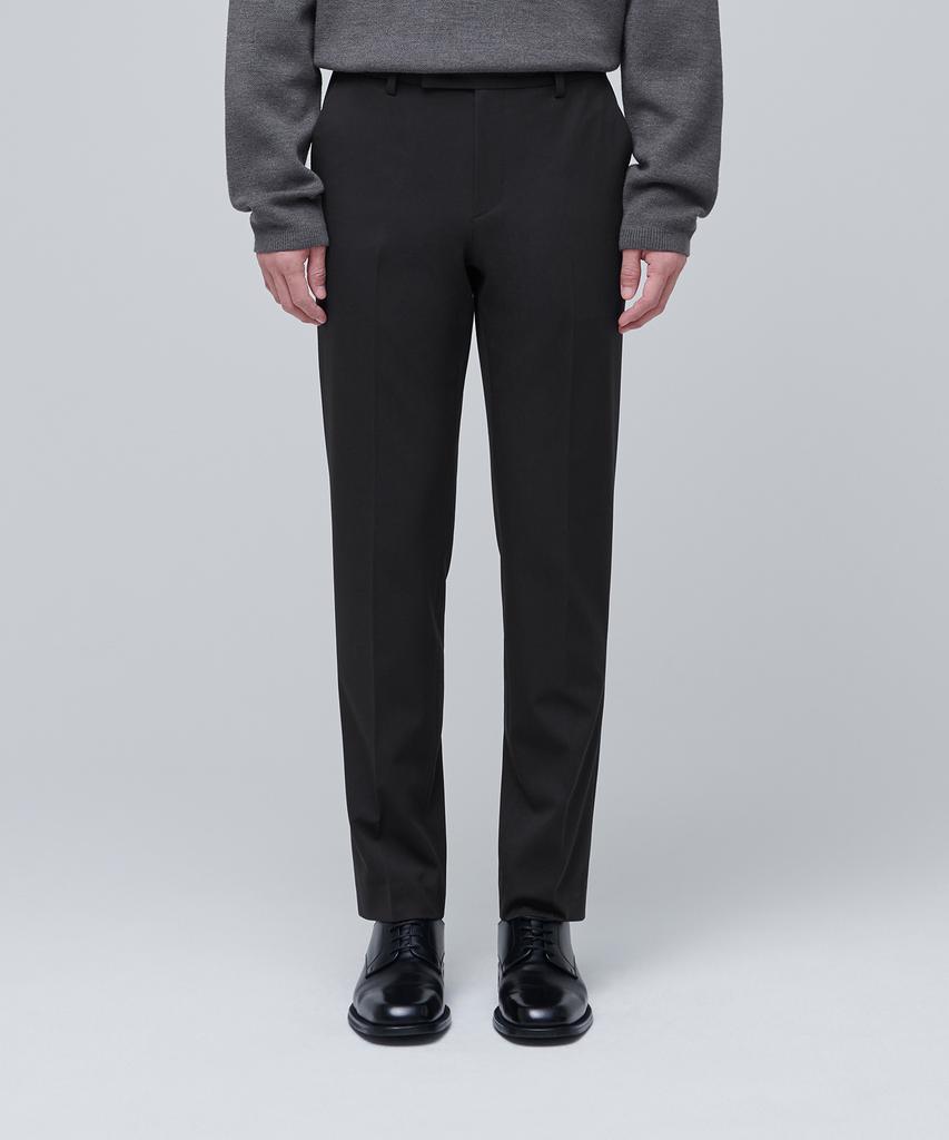 MUSINSA STANDARD Heavyweight Fleece-Lined Tapered Hidden Elastic Waist Length Slacks [Dark Gray]