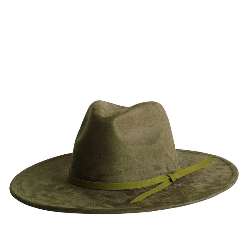 Dunkler Wildlederhut Mit Breiter Krempe Fedora Hut Herren Damen Herbst Winter Filz Jazzhüte Klassische Kirchenfedoras Chapeau Sombrero Mujer 55 -58cm gray