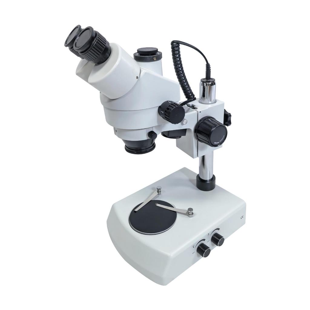 Desktop Stereo Microscope with Side-Opening Binoculars for Jewelry, Watch Repair, Circuit Boards, and Stone Setting.