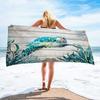 Coastal Nautical Turtle Print Beach Towel Lightweight Sandproof Fast Drying Towel For Summer Camping