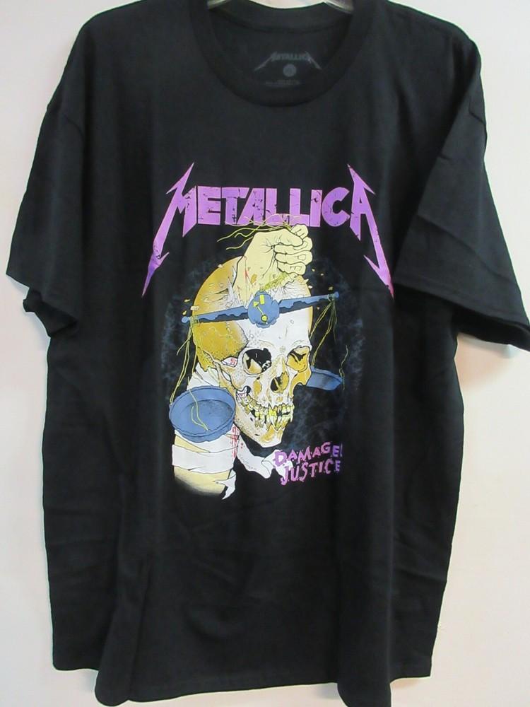

ОФИЦИАЛЬНЫЙ МЕРЧ METALLICA 2023 DAMAGED JUSTICE БАНД МУЗЫКА ЭКСТРА БОЛЬШАЯ Унисекс Футболка XL