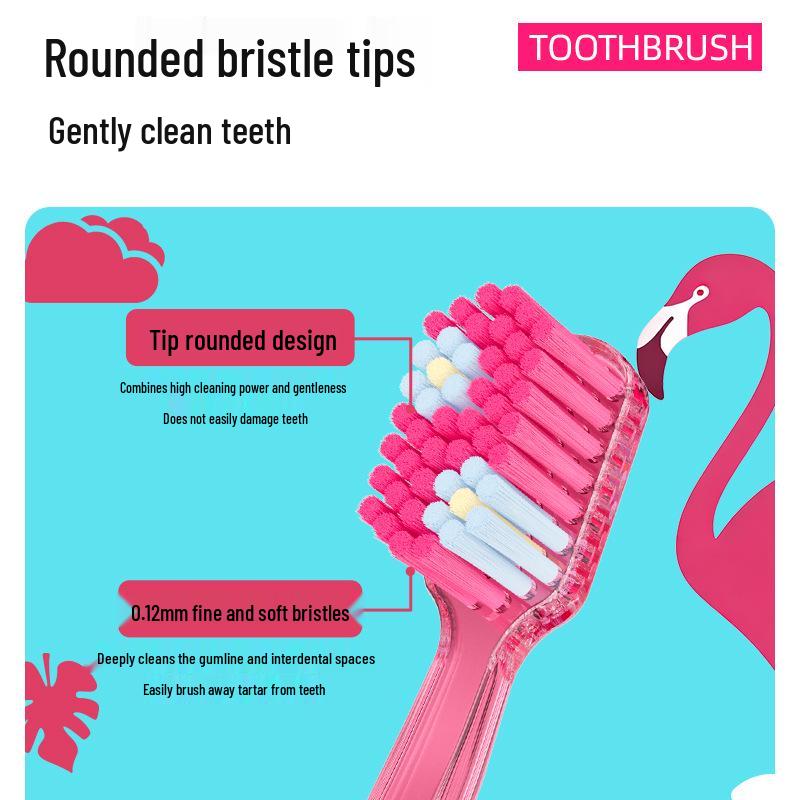 Korean Crystal Handle Toothbrush with Soft Bristles and Gum Protection - Adult Couple Wide Head